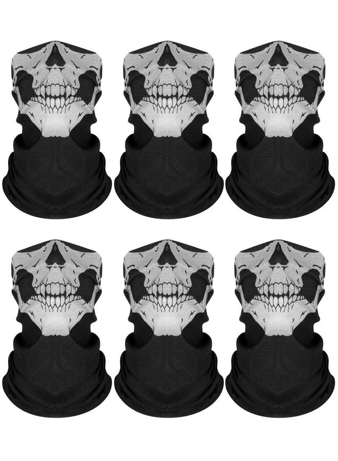 PuddingStation 6-Piece Skull Mask Gaiter Headwear - Breathable Face Seamless Balaclava Mask Headscarf - Image 1